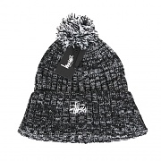 MARLED YARN POM BEANIE-BLK.WHT